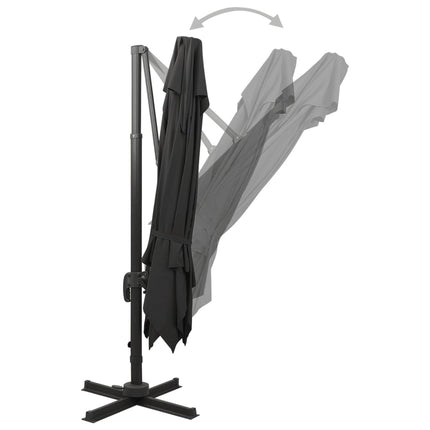 Frihängande trädgårdsparasoll med ventilation 300x300 cm svart