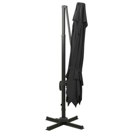 Frihängande trädgårdsparasoll med ventilation 300x300 cm svart
