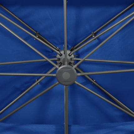 Frihängande trädgårdsparasoll med ventilation azurblå 400x300cm