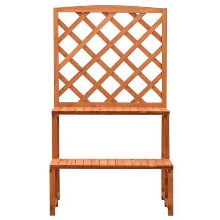Växtställ med spaljé orange 70x42x120 cm massivt granträ
