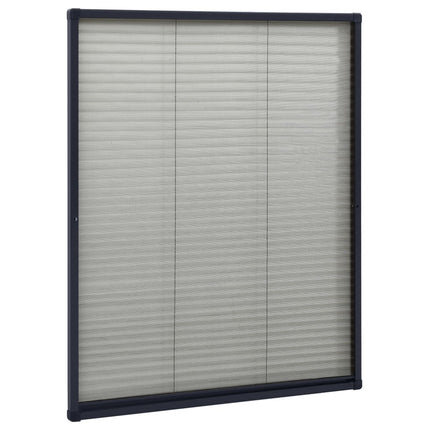Plisserat insektsnät för fönster aluminium antracit 60x80cm