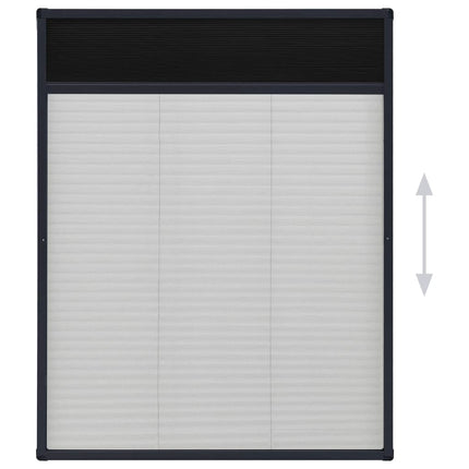 Plisserat insektsnät för fönster aluminium antracit 60x80cm