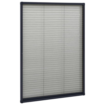 Plisserat insektsnät för fönster aluminium antracit 80x120 cm