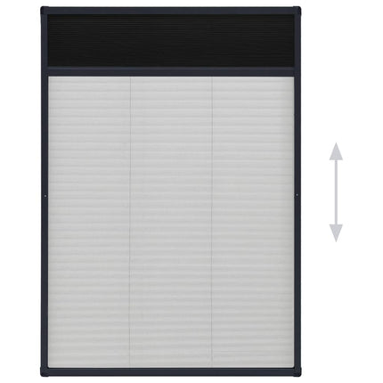 Plisserat insektsnät för fönster aluminium antracit 80x120 cm