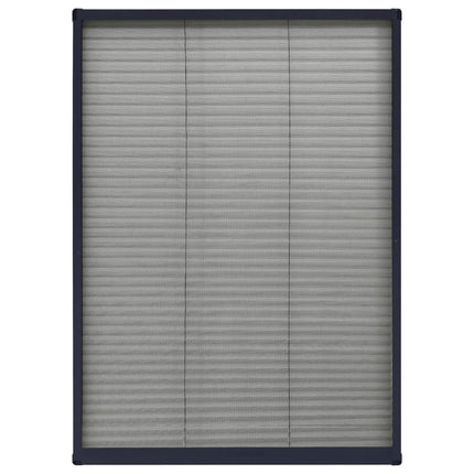 Plisserat insektsnät för fönster aluminium antracit 80x120 cm