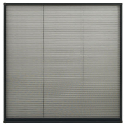Plisserat insektsnät för fönster aluminium antracit 120x120 cm