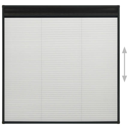 Plisserat insektsnät för fönster aluminium antracit 120x120 cm