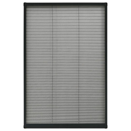 Plisserat insektsnät för fönster aluminium antracit 80x160 cm