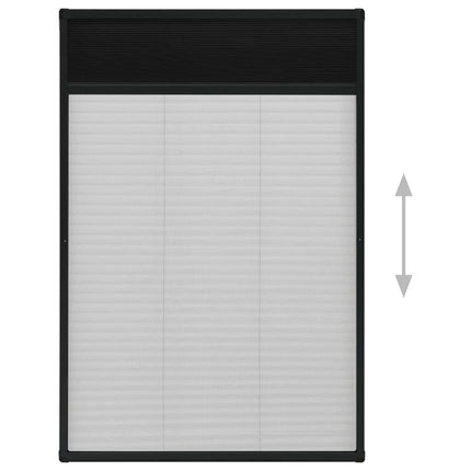 Plisserat insektsnät för fönster aluminium antracit 80x160 cm