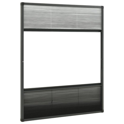 Plisserat insektsnät med jalusi för fönster 60x80 cm aluminium