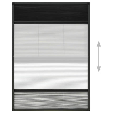 Plisserat insektsnät med jalusi för fönster 80x120 cm aluminium