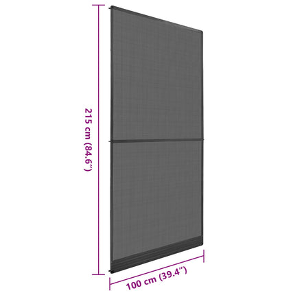 Fällbart insektsfilter Antracit och svart 100 x 215 cm