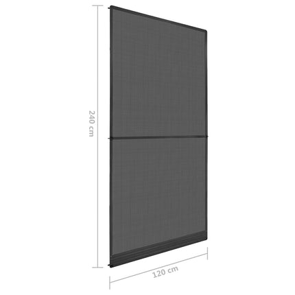 Fällbart insektsfilter Antracit och svart 120 x 240 cm