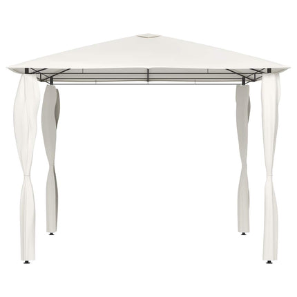 Paviljong med stolpar 3x3x2,6 m gräddvit 160 g/m²