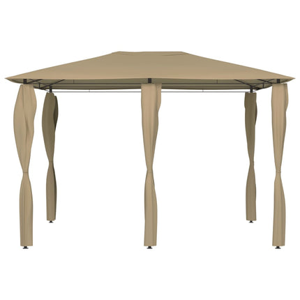Paviljong med stolpar 3x4x2,6 m taupe 160 g/m²