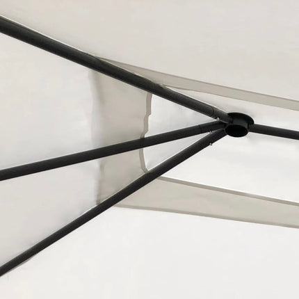 Paviljong med stolpar 2,98x5,3x2,59 m gräddvit 160 g/m²