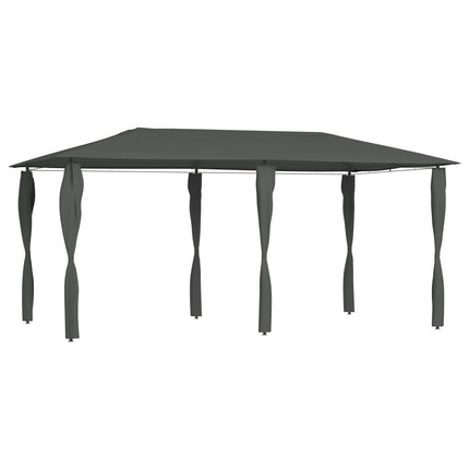 Paviljong med stolpar 2,98x5,3x2,59 m antracit 160 g/m²