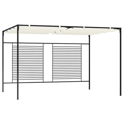 Paviljong med infällbart tak 3x4x2,3 m gräddvit 180 g/m²