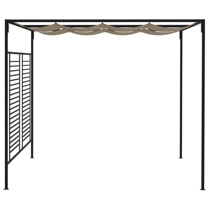 Paviljong med infällbart tak 3x4x2,3 m taupe 180 g/m²