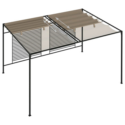 Paviljong med infällbart tak 3x4x2,3 m taupe 180 g/m²