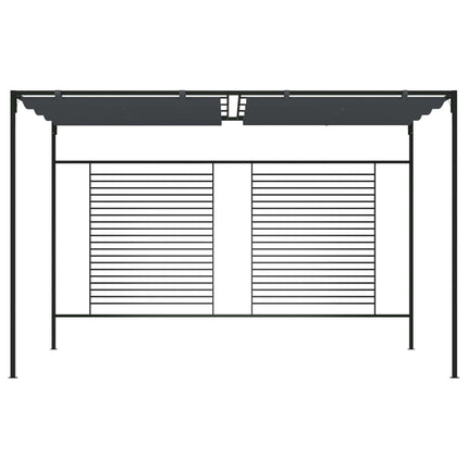 Paviljong med infällbart tak 4x3x2,3 m antracit 180 g/m²