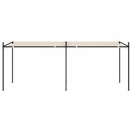 Paviljong med infällbart tak 600x300x233 cm gräddvit