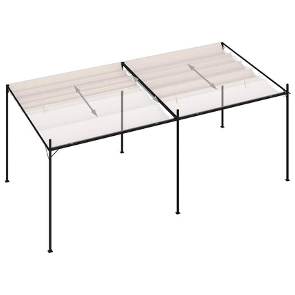 Paviljong med infällbart tak 600x300x233 cm gräddvit