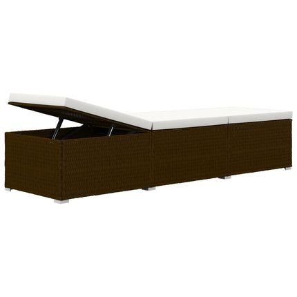 Solsängar och sidobord 3 delar konstrotting brun