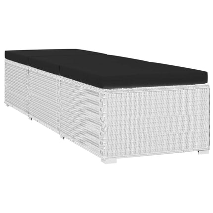 Solsängar och sidobord 3 delar konstrotting vit