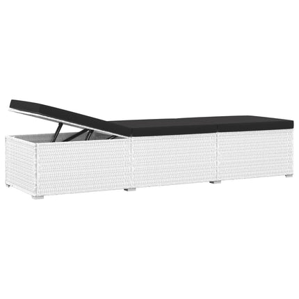 Solsängar och sidobord 3 delar konstrotting vit
