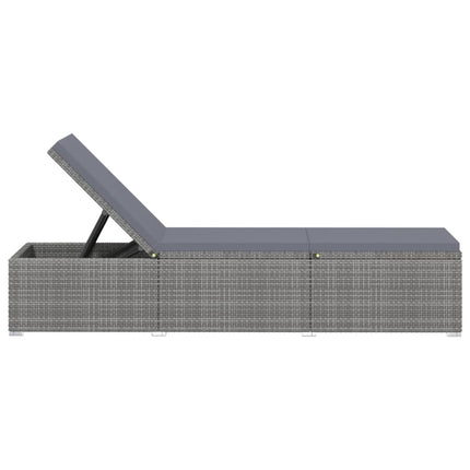 Solsängar och sidobord 3 delar konstrotting grå