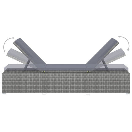 Solsängar och sidobord 3 delar konstrotting grå