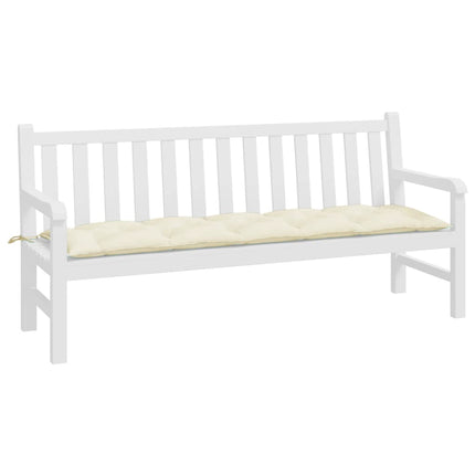 Bänkdyna för trädgården gräddvit 180x50x7 cm oxfordtyg