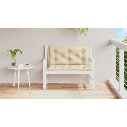 Bänkdyna för trädgården beige 100x(50+50)x7 cm oxfordtyg