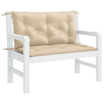 Bänkdyna för trädgården beige 100x(50+50)x7 cm oxfordtyg