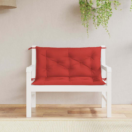 Bänkdyna för trädgården röd 100x(50+50)x7 cm oxfordtyg