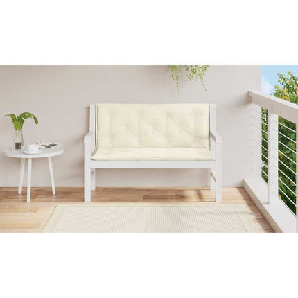 Bänkdyna för trädgården gräddvit 120x(50+50)x7 cm oxfordtyg