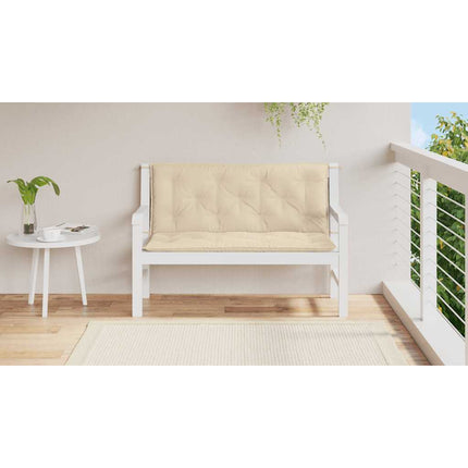 Bänkdyna för trädgården beige 120x(50+50)x7 cm oxfordtyg