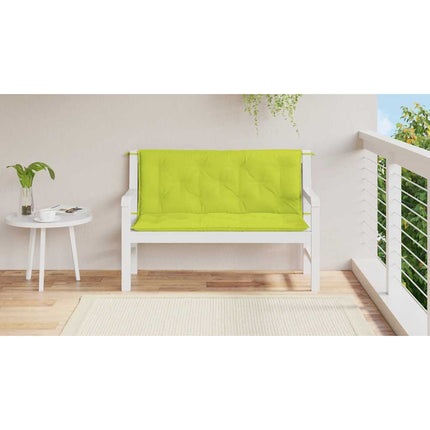 Bänkdyna för trädgården ljusgrön 120x(50+50)x7 cm oxfordtyg