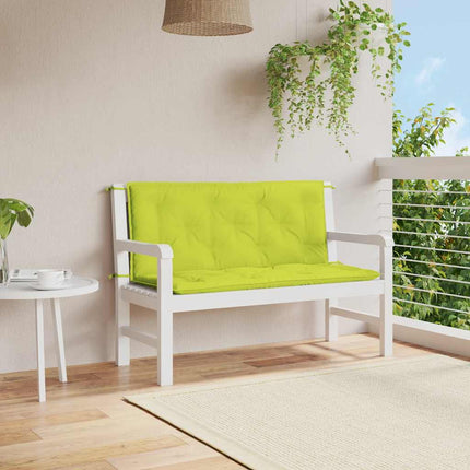 Bänkdyna för trädgården ljusgrön 120x(50+50)x7 cm oxfordtyg