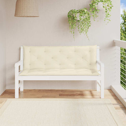 Bänkdyna för trädgården gräddvit 150x(50+50)x7 cm oxfordtyg