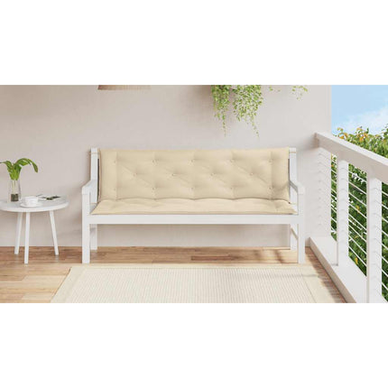 Bänkdyna för trädgården beige 150x(50+50)x7 cm oxfordtyg