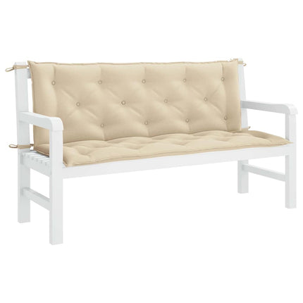 Bänkdyna för trädgården beige 150x(50+50)x7 cm oxfordtyg