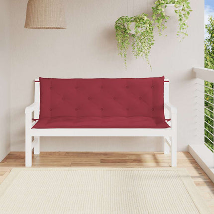 Bänkdyna för trädgården vinröd 150x(50+50)x7 cm oxfordtyg