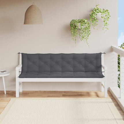 Bänkdyna för trädgården antracit 200x(50+50)x7 cm oxfordtyg