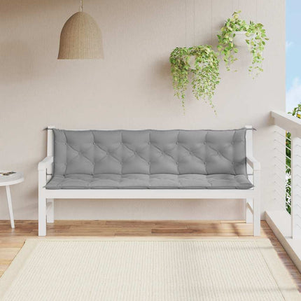 Bänkdyna för trädgården grå 200x(50+50)x7 cm oxfordtyg
