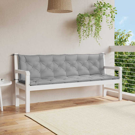 Bänkdyna för trädgården grå 200x(50+50)x7 cm oxfordtyg