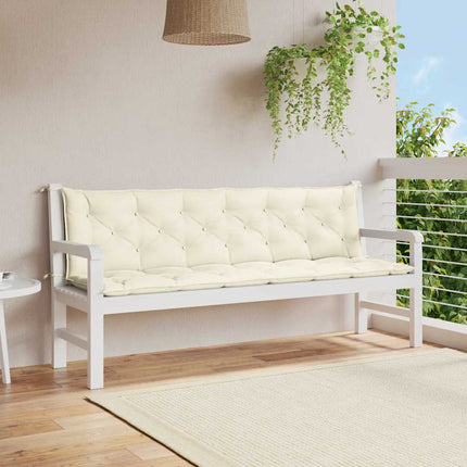 Bänkdyna för trädgården gräddvit 200x(50+50)x7 cm oxfordtyg