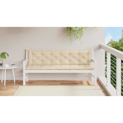 Bänkdyna för trädgården beige 200x(50+50)x7 cm oxfordtyg