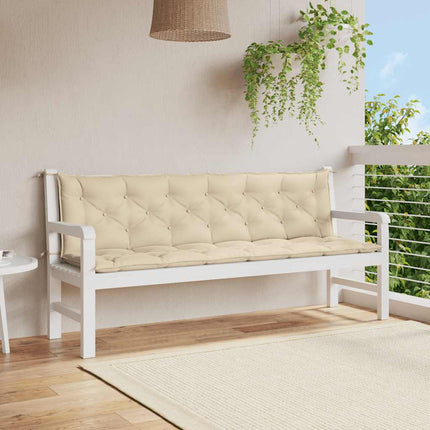 Bänkdyna för trädgården beige 200x(50+50)x7 cm oxfordtyg
